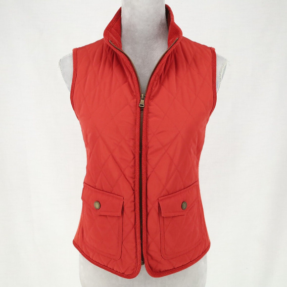Talbots Jackets & Blazers - Talbots Vest Petites XSP Red Zip Quilted Snap Lined Corduroy Collar Gorpcore